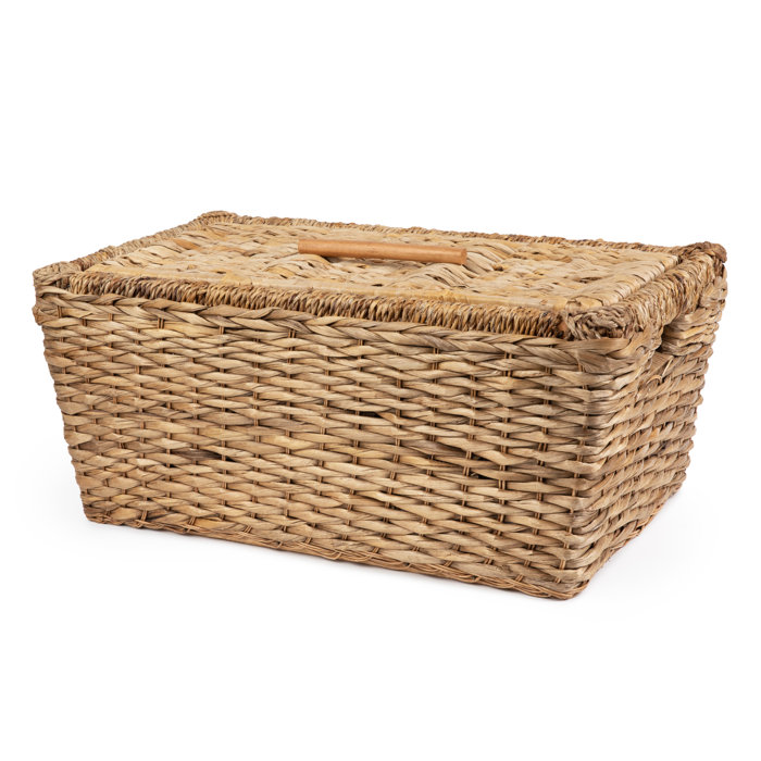 Bayou Breeze Wicker Toy Chest Rattan Basket with Lid & Reviews Wayfair